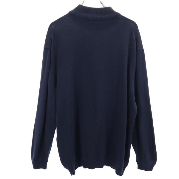 NAUTICA ノーティカ 長袖 コットン ニット XL ネイビー系 ロゴ セーター メンズ