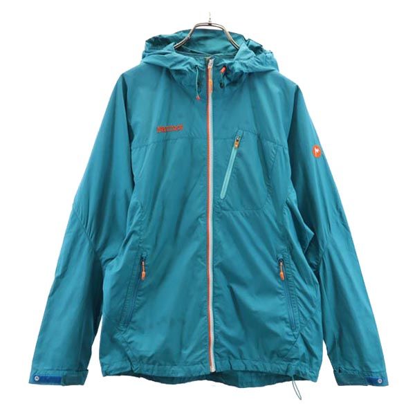 MARMOT マーモット アウトドア 長袖 ジップパーカー XL ブルー系 ロゴ メンズ