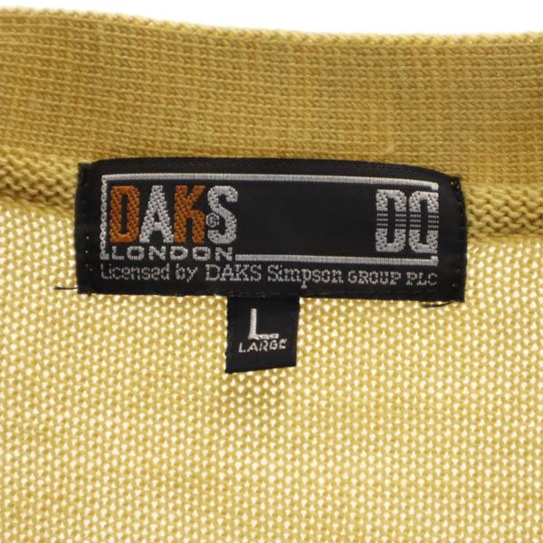 DAKS ダックス 日本製 長袖 ニット カーディガン L イエロー系 メンズ
