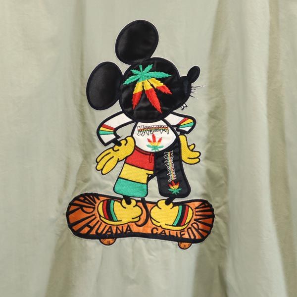 MARIJUANA バック 刺繍 ジャケット カーキ系 MARIJUANA フード メンズ