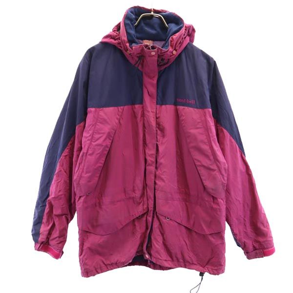 mont-bell モンベル アウトドア 長袖 中綿 ナイロンジャケット L パープル系 裏メッシュ ロゴ レディース