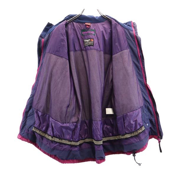 mont-bell モンベル アウトドア 長袖 中綿 ナイロンジャケット L パープル系 裏メッシュ ロゴ レディース