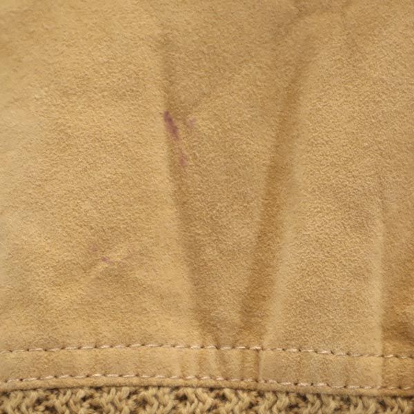 長袖 スエード調 ニット切替 ジップジャケット L ブラウン系 メンズ