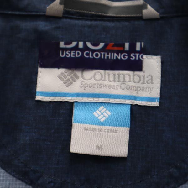 Columbia コロンビア 長袖 アウトドアジャケット M ネイビー系 ロゴ フード レディース