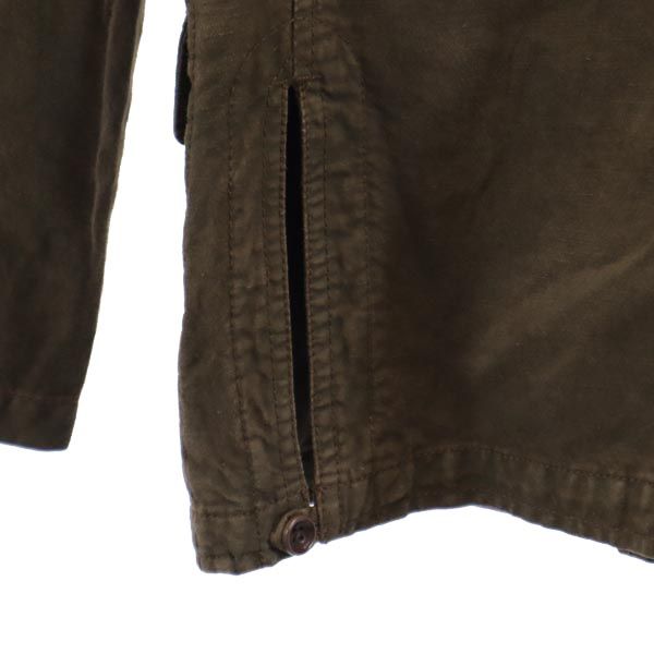 ポールスミスジーンズ リネンブレンド 長袖 ジャケット M ブラウン系 Paul Smith JEANS ロゴ メンズ