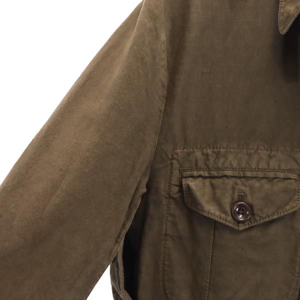 ポールスミスジーンズ リネンブレンド 長袖 ジャケット M ブラウン系 Paul Smith JEANS ロゴ メンズ