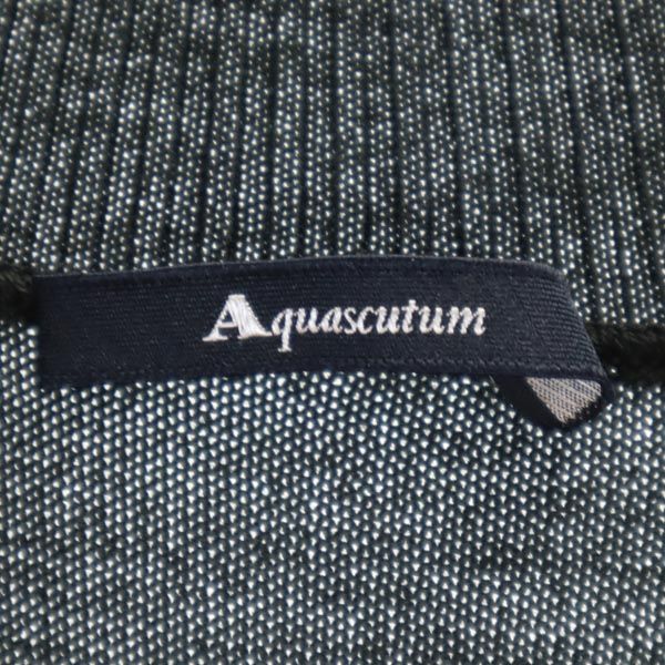 Aquascutum アクアスキュータム 日本製 ウール100％ 長袖 ニット グレー系 セーター レディース
