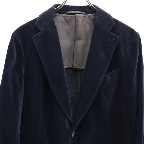 ARMANI アルマーニ ベロア調 テーラードジャケット 48 ネイビー メンズ