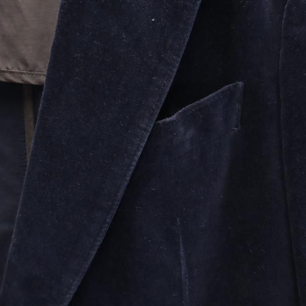 ARMANI アルマーニ ベロア調 テーラードジャケット 48 ネイビー メンズ
