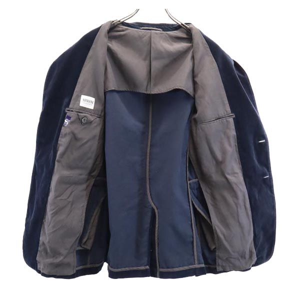 ARMANI アルマーニ ベロア調 テーラードジャケット 48 ネイビー メンズ