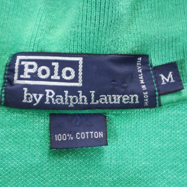 Polo by Ralph Lauren ポロバイラルフローレン ボーダー 長袖 ポロシャツ M 鹿の子 ロゴ メンズ