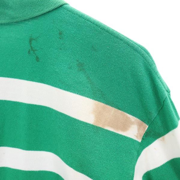 Polo by Ralph Lauren ポロバイラルフローレン ボーダー 長袖 ポロシャツ M 鹿の子 ロゴ メンズ