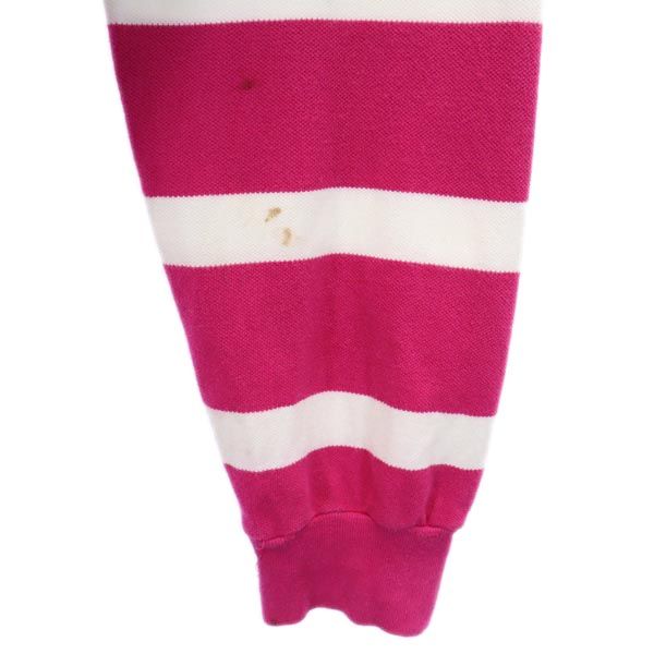 Polo by Ralph Lauren ポロバイラルフローレン ボーダー 長袖 ポロシャツ M 鹿の子 ロゴ メンズ