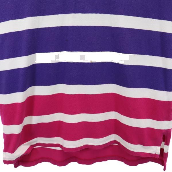 Polo by Ralph Lauren ポロバイラルフローレン ボーダー 長袖 ポロシャツ M 鹿の子 ロゴ メンズ