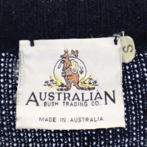 AUSTRALIAN 80s 90s オールド カンガルー 長袖 ニット S ネイビー系 セーター メンズ