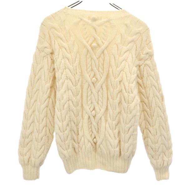 Jantzen ジャンセン 長袖 ケーブル編み ニット L ホワイト系 セーター メンズ