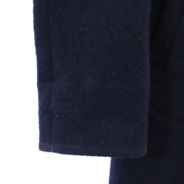 ダントン 日本製 ウールブレンド ステンカラーコート 34 ネイビー Danton くるみボタン レディース Danton ダントン 日本製 ウールブレンド ステンカラーコート 34