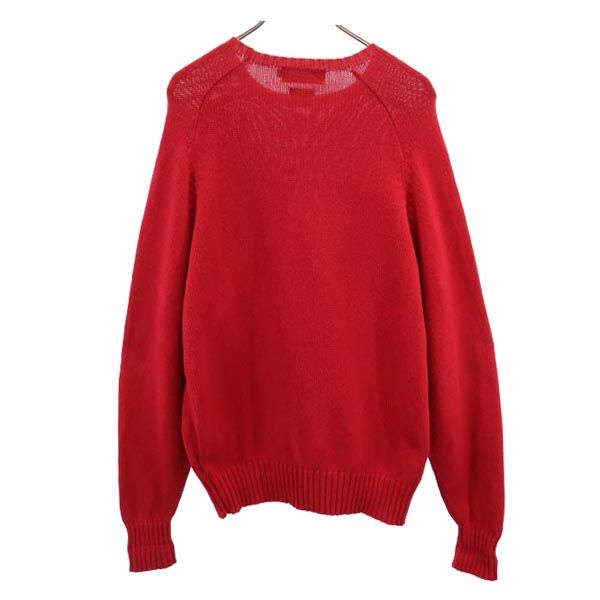 ポロバイラルフローレン 長袖 コットン ニット M レッド系 Polo by Ralph Lauren セーター ロゴ メンズ