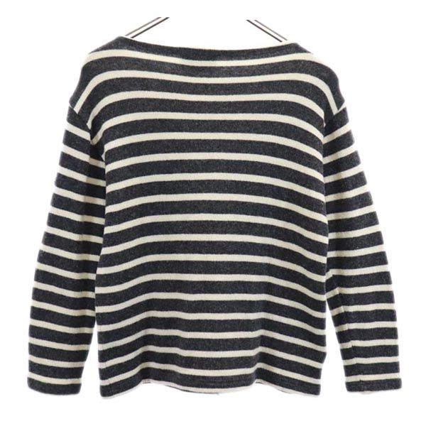 SAINT JAMES セントジェームス ウールブレンド ボーダー柄 7分袖 ニット XS ネイビー セーター レディース