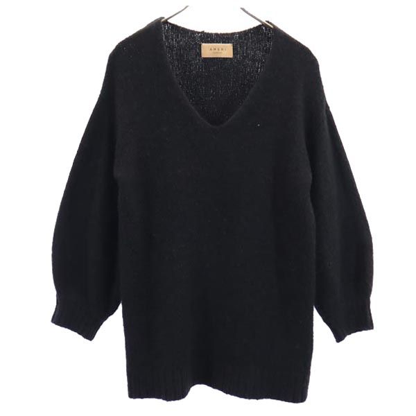 AMERI UNDRESSED アメリ 長袖 Vネック ニット F ブラック セーター レディース