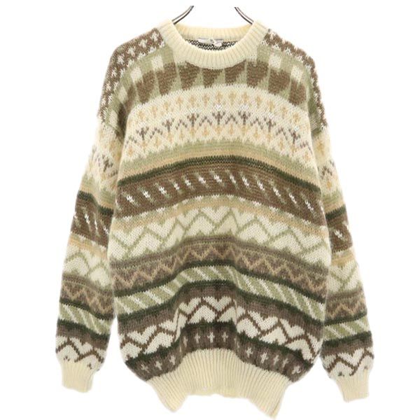 モヘヤブレンド 長袖 ニット ブラウン系 セーター メンズ