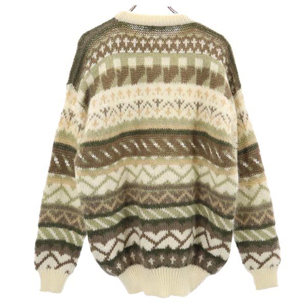 モヘヤブレンド 長袖 ニット ブラウン系 セーター メンズ