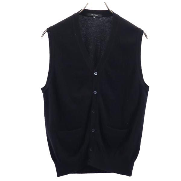 IL PRIMO イルプリモ カシミヤ100％ ノースリーブ Vネック ニットベスト M ブラック レディース