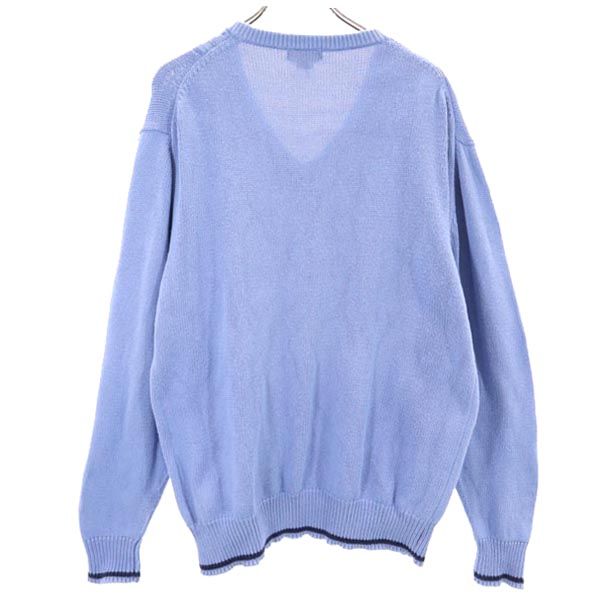 IZOD アイゾッド 90s オールド 長袖 Vネック ニット L ブルー系 セーター メンズ