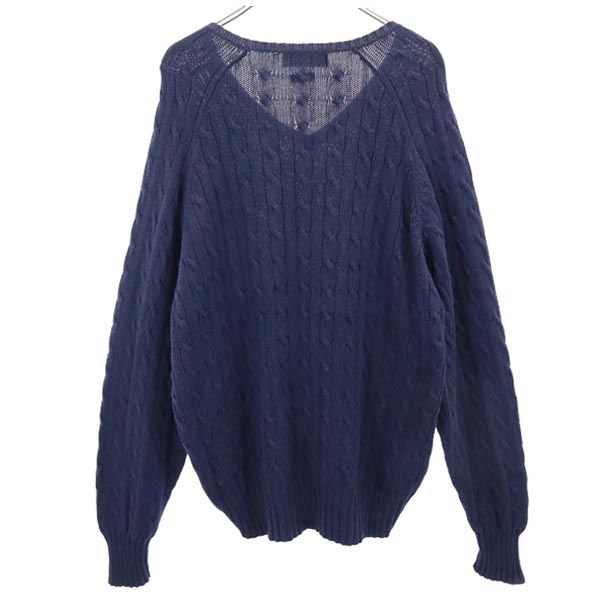 Polo by Ralph Lauren ポロバイラルフローレン 長袖 Vネック ニット ブルー セーター メンズ