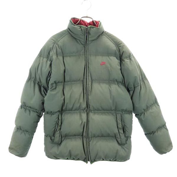 NIKE ナイキ リバーシブル ダウンジャケット M グリーン／えんじ メンズ