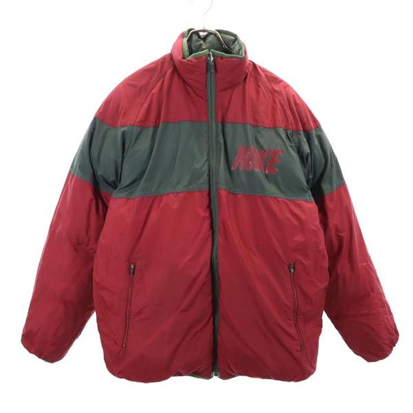 NIKE ナイキ リバーシブル ダウンジャケット M グリーン／えんじ メンズ