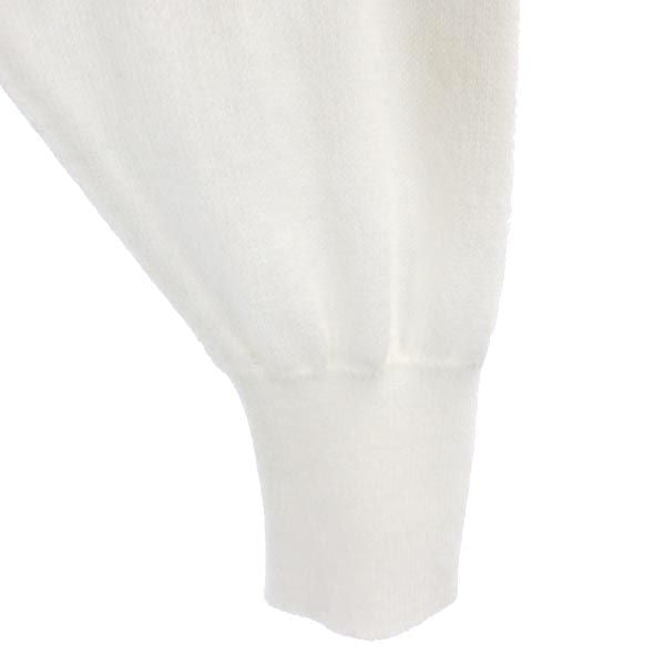 Pringle of Scotland プリングルオブスコットランド 英国製 長袖 コットン ニット M 白×青 ロゴ メンズ