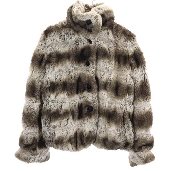 Emporio Armani エンポリオアルマーニ フェイクファー ジャケット 38 グレー系 レディース