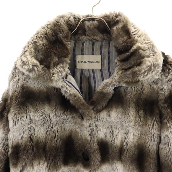 Emporio Armani エンポリオアルマーニ フェイクファー ジャケット 38 グレー系 レディース