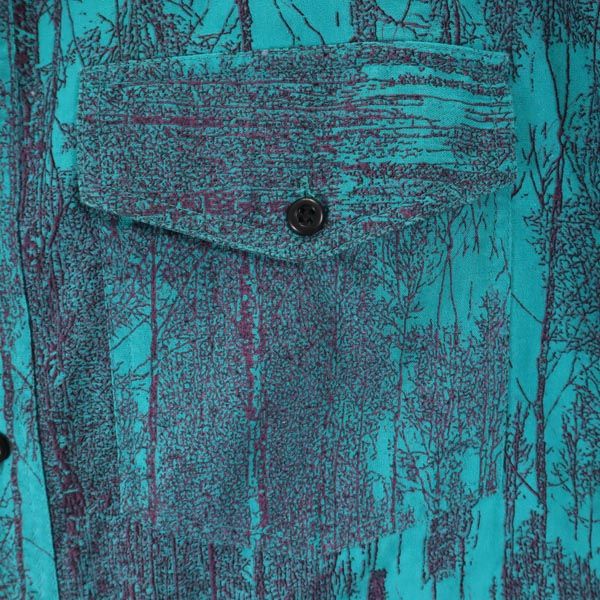 RODEO ACTIVE 総柄 長袖 コットンシャツ M グリーン系 メンズ