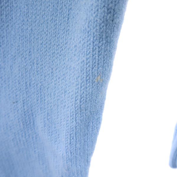 バーバリーブラックレーベル ウール100％ 長袖 タートルネック ニット 3 ブルー系 BURBERRY BLACK LABEL ロゴ セーター レディース