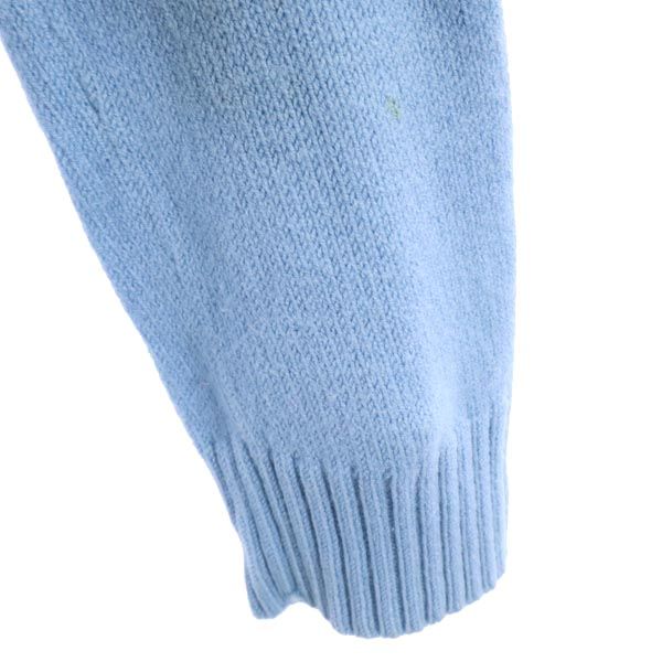 バーバリーブラックレーベル ウール100％ 長袖 タートルネック ニット 3 ブルー系 BURBERRY BLACK LABEL ロゴ セーター レディース