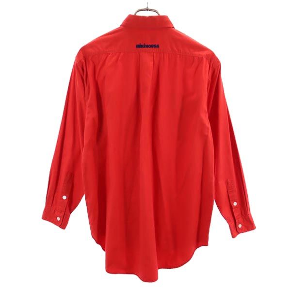 mikihouse ミキハウス 長袖 シャツ M レッド 日本製 ロゴ メンズ