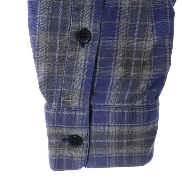 アニエスベー オム チェック 長袖 シャツ 2 ブルー系 agnes b. homme 日本製 メンズ