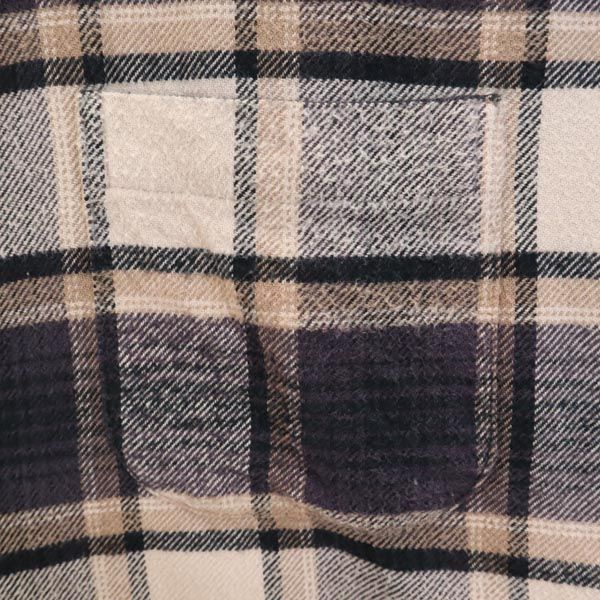 INDIVIDUALIZED SHIRTS インディビジュアライズドシャツ チェック柄 7分袖 ボタンダウンシャツ 14 1/2 ベージュ系 メンズ