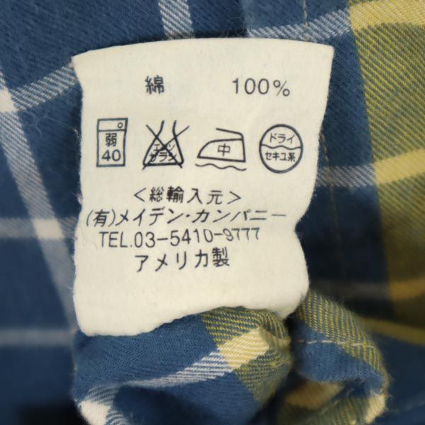 INDIVIDUALIZED SHIRTS インディビジュアライズドシャツ チェック柄 長袖 ボタンダウンシャツ 13 1/2 ブルー系 メンズ