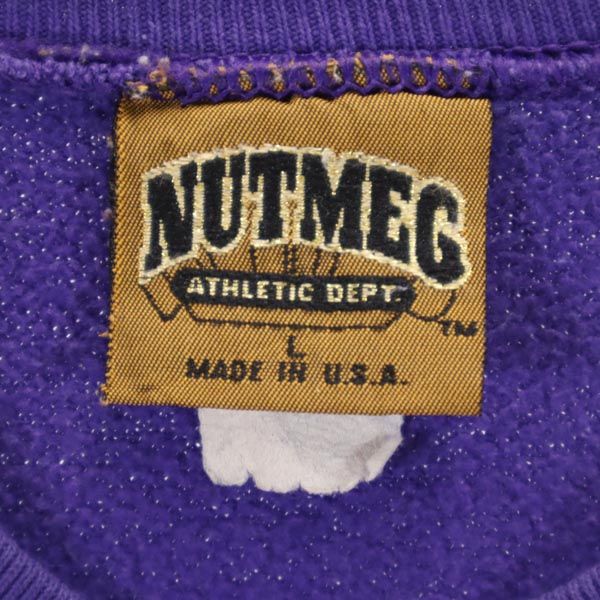 アスレチックザデプト 90s オールド プリント 長袖 スウェット トレーナー L パープル系 athletic dept 裏起毛 メンズ