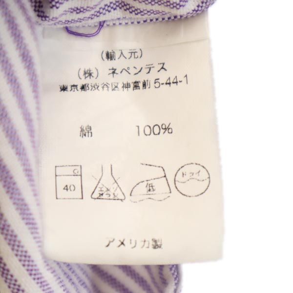 ENGINEERED GARMENTS エンジニアドガーメンツ USA製 ストライプ 長袖 ボタンダウンシャツ XS パープル系 メンズ