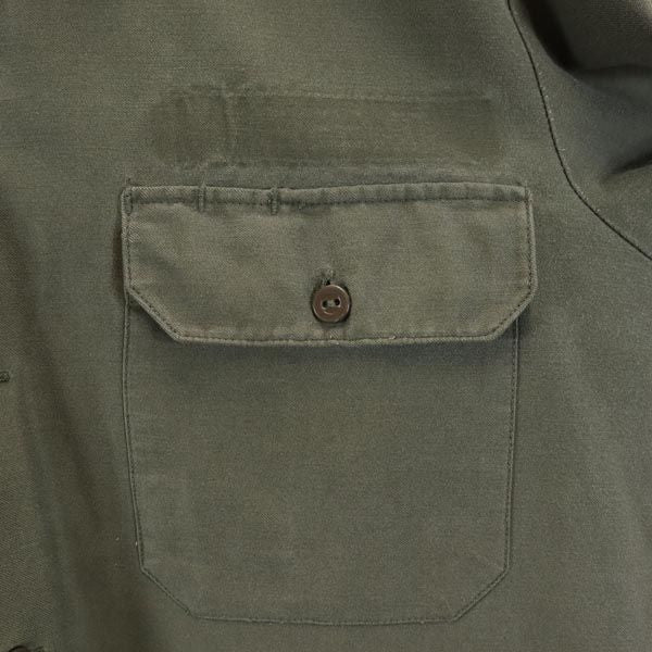 GERMAN MILITARY ドイツ軍 リメイク バックプリント 長袖 ミリタリーシャツ カーキ系 メンズ