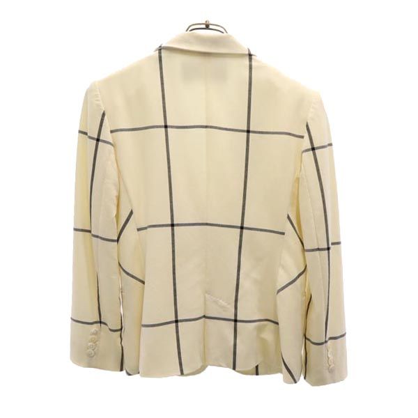 Paul Smith ポールスミス 日本製 チェック 長袖 テーラードジャケット 40 ホワイト系 レディース