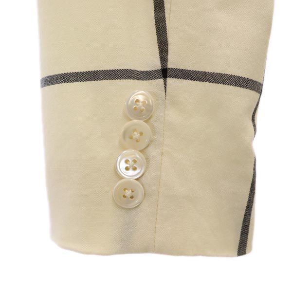 Paul Smith ポールスミス 日本製 チェック 長袖 テーラードジャケット 40 ホワイト系 レディース