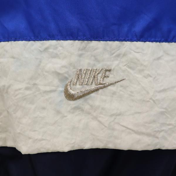 NIKE ナイキ 90s オールド スポーツジャケット S ブルー×ネイビー×ホワイト 裏メッシュ素材 メンズ