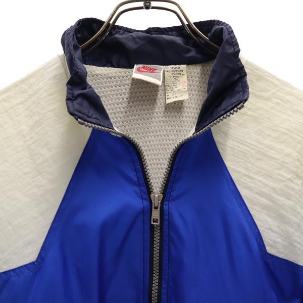 NIKE ナイキ 90s オールド スポーツジャケット S ブルー×ネイビー×ホワイト 裏メッシュ素材 メンズ