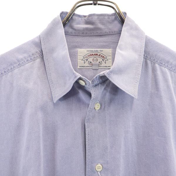 ARMANI JEANS アルマーニジーンズ イタリア製 長袖 シャツ S ブルー系 メンズ