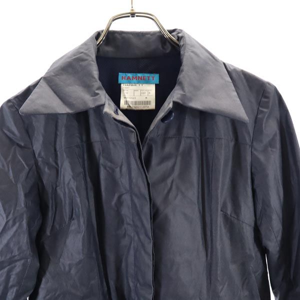 HAMNETT ハムネット 日本製 ステンカラーコート M ネイビー系 裏メッシュ レディース